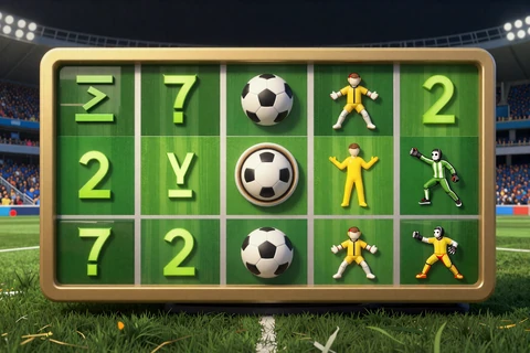 Goalzz Elfmeter-Slot mit gr&uuml;nen Walzen und Ball-Symbolen bei Golazzo Casino Spielautomaten