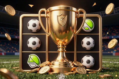 Golden-Boot-Jackpot-Slot mit Troph&auml;e und M&uuml;nzen bei Golazzo Casino