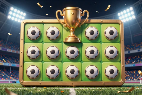 Stadion-Bonusrunde in einem Fu&szlig;ball-Slot mit Flutlicht bei Golazzo Casino