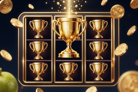 Jackpot-Slot mit Troph&auml;en-Symbolen und M&uuml;nzen bei Golazzo Casino
